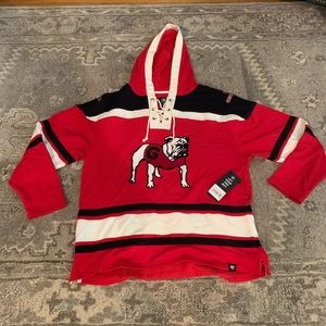 Men’s XL ‘47 BRAND University of Georgia Bulldogs Rugby-style Hoodie NWT